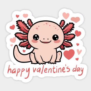 Axolotl Valentine - Happy Valentine's Day Sticker